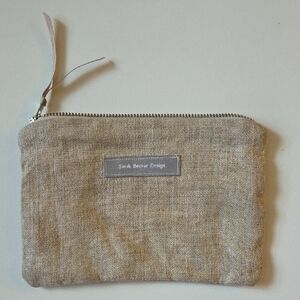 Sarah Becvar Design Linen Tan Cosmetic Bag